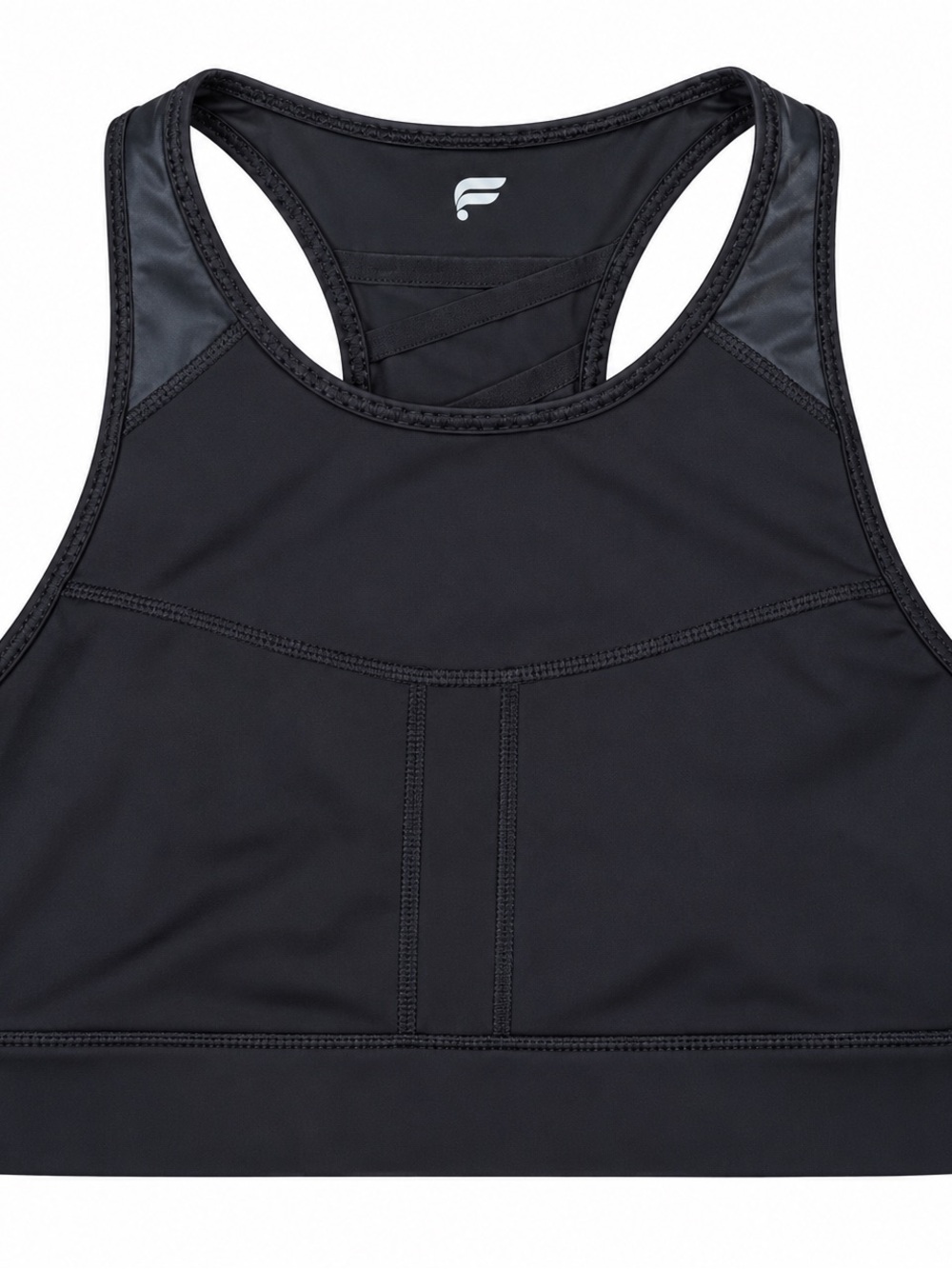 Fabletics Black High-Neck Racerback Sports Bra